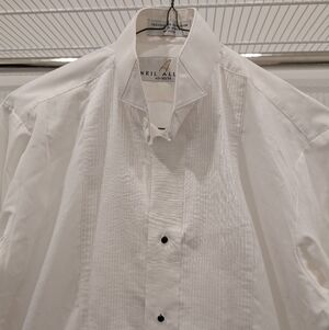Neil Allyn White Tuxedo Shirt